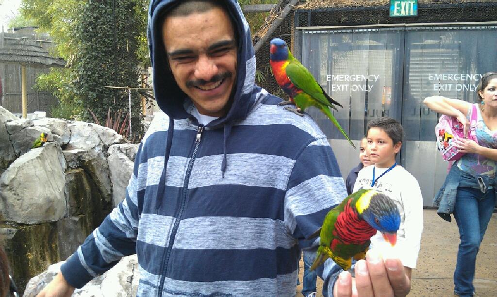 allan  jugando con el perico